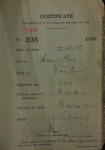 How Bor - age 13 - born at Canton - arrived ship 'Moeraki' from Sydney - certificate issued at Auckland 27/06/1922 [includes photograph]