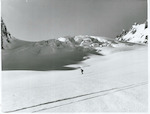 Title:
Sports - Ski-ing - Mt Cook Area

Publicity Caption:
Ski-ing on the Tasman Glacier with the Upper Tasman Icefall in the background, Canterbury

Photographer:
Mr Neill, Mr Hutchinson