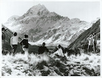 Title:
Canterbury - Cook, Mt

Publicity Caption:
Mount Cook and the Hook Glacier, Canterbury

Photographer:
Mr Neill, Mr Hutchinson
