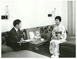 Title:
Hotels (North Island)

Publicity Caption:
Interior of a bedroom suite in the James Cook Hotel, Wellington.

Photographer:
Rex Croad.