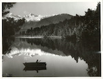 Title:
Westland - Matheson, Lake

Publicity Caption:
Lake Matheson, Mt. Tasman and Mt. Cook (at right) reflected in the mirror like waters

Photographer:
M. Berthold