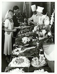 Title:
Hotels, North Island 

Publicity Caption:
Smorgasboard at the James Cook Hotel, Wellington City

Photographer:
Unknown