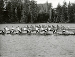 Title: 
Sport - Rowing

Publicity Caption:
New Zealand Eights Crew - Noel Mills, Ivan Sutherland, David Lindstrom, Ross Lindstrom, Des Lock, David Rodgers, Grey Johnston, Mark James, Alan Cotter (Cox) at the World Rowing Championships Lake Karapiro 

Photographer:
Unidentified