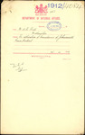 From: W [William] H [Henry] D [Dillon] Bell Esquire, Wellington Date: 25 October 1912 Subject: Regarding alteration of boundaries of Johnsonville Town District