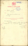 From: Charles Bills, Dunedin Date: 21 September 1912 Subject: For permit to land six monkeys