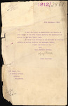 From: Frank Edward Baker, Wellington Date: 17 September 1912 Subject: For permit to export stag's head