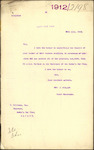 From: F Williams, Chairman, Hawke's Bay Club, Napier Date: 23 July 1912 Subject: Notifying appointment of Mr A  Loudoun as Secretary vice J H G Murdoch resigned