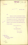 From: W White, Secretary, Te Kuiti Public Cemetery Date: 11 June 1912 Subject: For permit to remove the body of Mr Harding for interment in Te Kuiti Cemetery