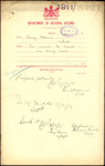 From: Percy Adams, Nelson Date: 9 December 1911 Subject: For permit to export one stag head
