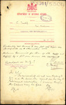 From: Celestin Tardif, [Chief Cook], Port Chalmers Date: 28 October 1911 Subject: Memorial for Naturalisation