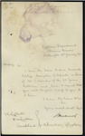 J Hackworth, for Secretary, Marine Branch, Wellington - "James Patterson" SS - forwarding pilotage exemption certificate in favour of C Saunders