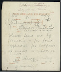 Henry F Andrews, Collector of Customs, Thames - Certificate of Service Forms - requesting supply