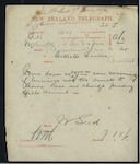 William Seed, Secretary and Inspector of Customs, Wellington - H S McKellar - to proceed to Wellington - Rose in charge prior to Hill's arrival