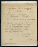 Henry S McKellar, for Secretary and Inspector, Customs and Marine Department, Wellington - Reynolds coming to Auckland - arrange short cruise in "Southern Cross" with boys at Naval Training School working her