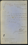 Custom House, London - "Hydaspes" forwarding Bond. Edwin Sinel Babot, Master and James William Temple, Charterer