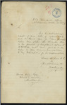 J King, Auckland - Alfred Peter Ratcliffe, Tide Waiter at Whangaroa - acknowledging receipt of reply