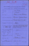 John Coutts - Naval and Military and Local Forces Land Claims Commission, Claim to Grant of Land or Remission of Purchase Money