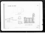 Westport Post Office, No. 1 ground and 1st floor plan, No. 2 foundtn [foundation] and blk [block] plan and section, No. 3 elevn [elevation] and section, No. 4 elevn [elevation] and section, No. 5 elevn [elevation] and section, Westport, John Anderson, scale 8 feet to 1 inch, 5 helios [heliographs] and specification