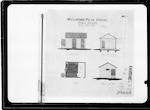 Wellsford Police Station, No. 1 police residence plan etc, No. 2 stable plan etc, No. 3 2 cell lock up plan etc, Wellsford, approved 12.9.1910, Patterson, scale 4 feet to 1 inch, 1 helio [heliograph] - Specn [specification] 26890
