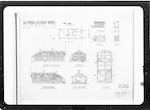 Wellington Post Offices, Rangiwahia P.O. [Post Office], No. 1 site plan, plan elevation and sections, No. 2 details and plan of fireplace, Rangiwahia approved 4-3-1911, scale 8 feet to 1 inch, 1 B. [blue] print for 2 helios [heliographs], R. Patterson - Specificiation 28672