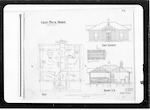 Wellington Court Houses, Ohakune Court House, No. 1 plan elevn [elevation] and section, No. 2 elevation and site plan, Ohakune, scale 4 feet and 20 feet to 1 inch, 2 helios [heliographs], R. Patterson