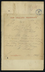 William Seed, Secretary of Customs, Wellington - Tweed imported by Robinson - instructions for Cuthbertson?