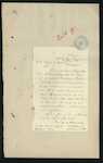 William R Robinson, Mount Wesley, Northern Wairoa - Frank Dargaville - asking if he has taken out a regular Auctioneer's Licence - if so, will it prevent him [Robinson] obtaining a permit for a one day sale?