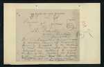 Thomas L Millar, Postmaster, Rawene - Dr Graham - is vacating dwelling formerly occupied by Mr Von Sturmer - asking for authority to receive the keys on behalf of Customs Department
