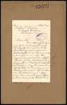 From: Arthur Edward Richardson, Gore Date: 2 October 1907 Subject: For permit to take an opossum