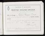 Certificate of Competency as Marine Engine-Driver - George Aaron Wood