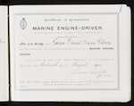 Certificate of Competency as Marine Engine-Driver - George David Nairn Glover