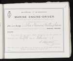 Certificate of Competency as Marine Engine-Driver - John Stevens Callingham