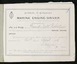 Certificate of Competency as Marine Engine-Driver - David Scott Robertson