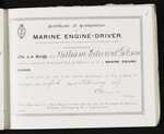 Certificate of Competency as Marine Engine-Driver - William Edward Gibson