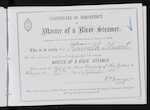 Certificate of Competency as Master of a River Steamer - Kenneth Stuart