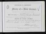 Certificate of Competency as Master of a River Steamer - James George Farrant
