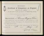 New Zealand - Certificate of Competency as Engineer (Restricted Limits) of a Ship propelled by Gas, Oil, Fluid, Electricity, or other Mechanical Power than Steam - Thomas Rogers Clow