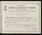New Zealand - Certificate of Competency as Engineer (Restricted Limits) of a Ship propelled by Gas, Oil, Fluid, Electricity, or other Mechanical Power than Steam - Joseph Ferguson