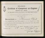 New Zealand - Certificate of Competency as Engineer (Restricted Limits) of a Ship propelled by Gas, Oil, Fluid, Electricity, or other Mechanical Power than Steam - Thomas Reid