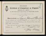 New Zealand - Certificate of Competency as Engineer (Restricted Limits) of a Ship propelled by Gas, Oil, Fluid, Electricity, or other Mechanical Power than Steam - Lewis Stewart Denhem