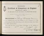 New Zealand - Certificate of Competency as Engineer (Restricted Limits) of a Ship propelled by Gas, Oil, Fluid, Electricity, or other Mechanical Power than Steam - Percy Thomas Meenan