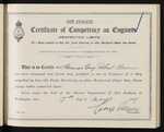 New Zealand - Certificate of Competency as Engineer (Restricted Limits) of a Ship propelled by Gas, Oil, Fluid, Electricity, or other Mechanical Power than Steam - Thomas Guy Robert Brocas