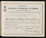 New Zealand - Certificate of Competency as Engineer (Restricted Limits) of a Ship propelled by Gas, Oil, Fluid, Electricity, or other Mechanical Power than Steam - Walter Edward Davies