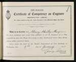 New Zealand - Certificate of Competency as Engineer (Restricted Limits) of a Ship propelled by Gas, Oil, Fluid, Electricity, or other Mechanical Power than Steam - Henry Hartley Hargreaves