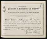 New Zealand - Certificate of Competency as Engineer (Restricted Limits) of a Ship propelled by Gas, Oil, Fluid, Electricity, or other Mechanical Power than Steam - George Wilson